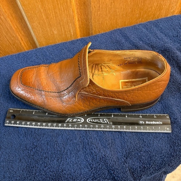 Vtg Men\'s STUART MCGUIRE Dress Loafers Shoes Sharkskin Brown Leather Size 9.5 main image 6